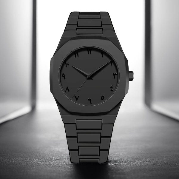 Full Black Aura Quartz Watch for Men – Premium Analog Design