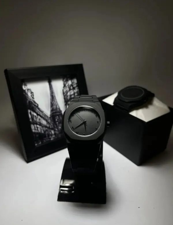 Full Black Aura Quartz Watch for Men – Premium Analog Design