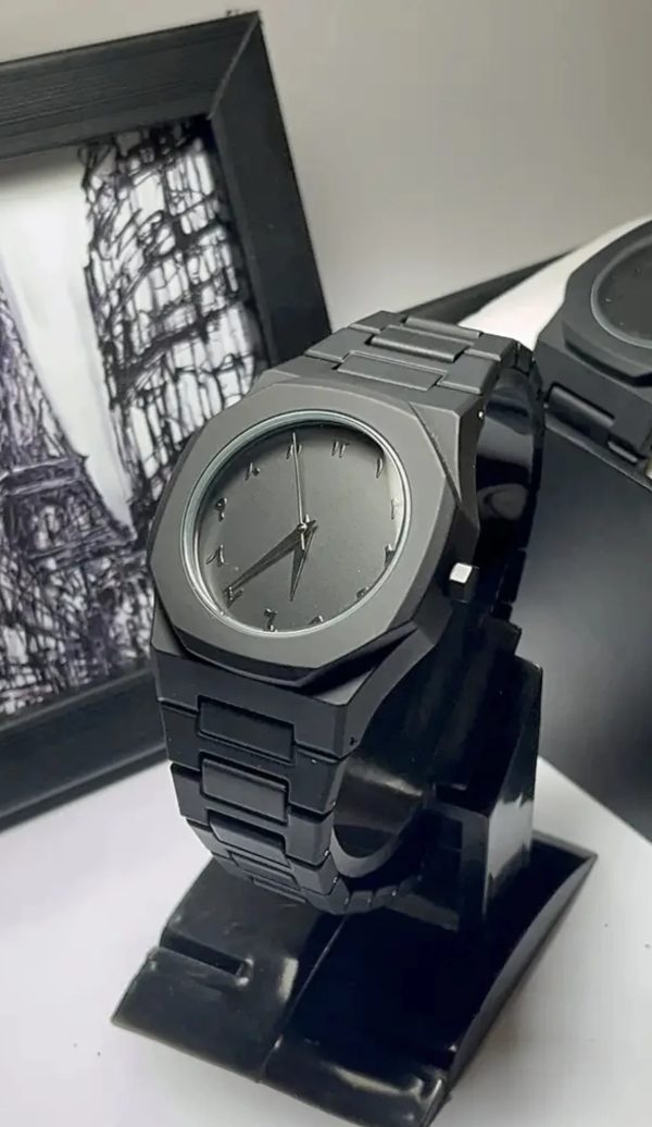 Full Black Aura Quartz Watch for Men – Premium Analog Design