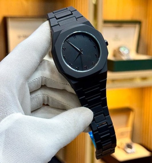 Full Black Aura Quartz Watch for Men – Premium Analog Design